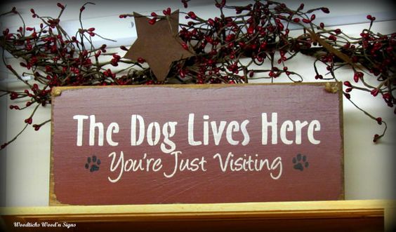 Wood Sign For Dog Lover / The Dog Lives 're by Woodticks, $