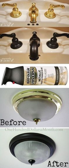 #14. Use Rust-Oleum to paint outdated brass faucets, hardware and fixtures! -- 27 Easy Remodeling Projects That Will Completely Transform Your Home