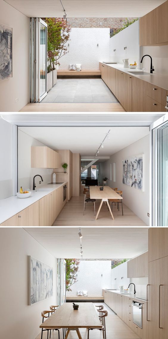 As part of an addition to a small house in Sydney, Australia, architecture firm Benn+Penna designed a kitchen that flows uninterrupted from the inside to the outside.