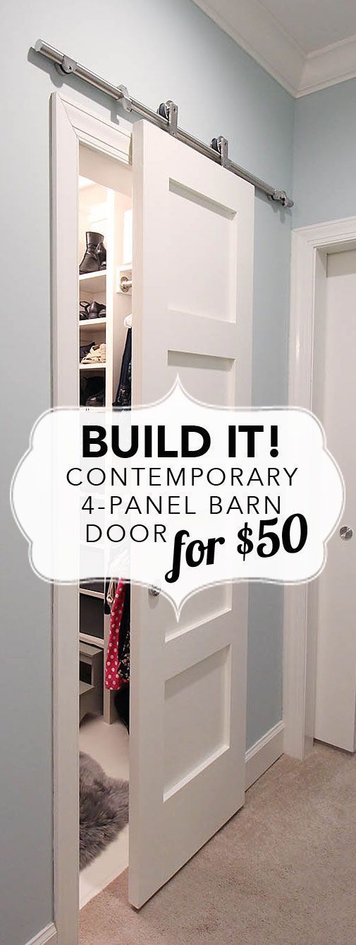 DIY:: $50 Modern Barn Doors ! An easy solution to our knocking doors into laundry room.