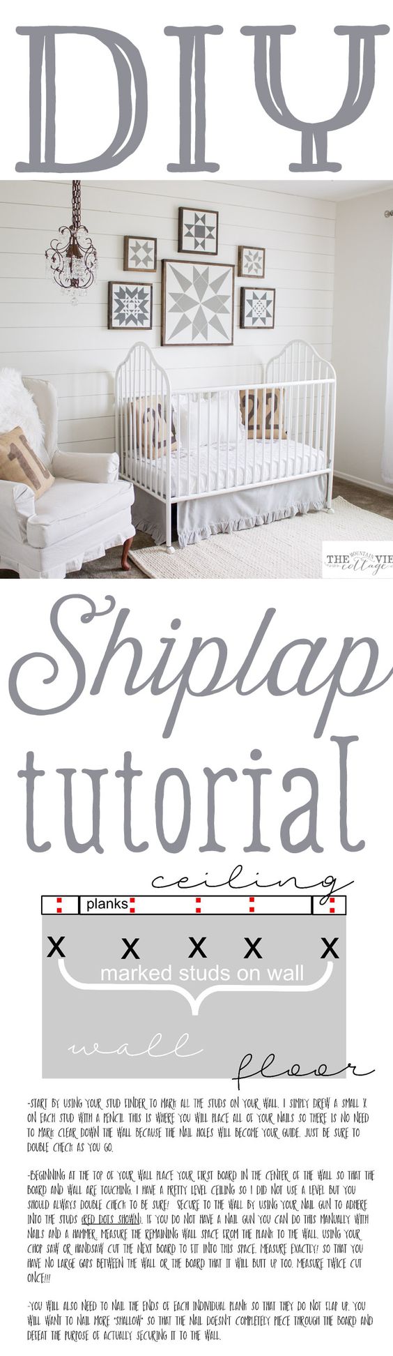 Diy- Full Tutorial on how to create that beautiful shiplap look in your home! This is especially great for 