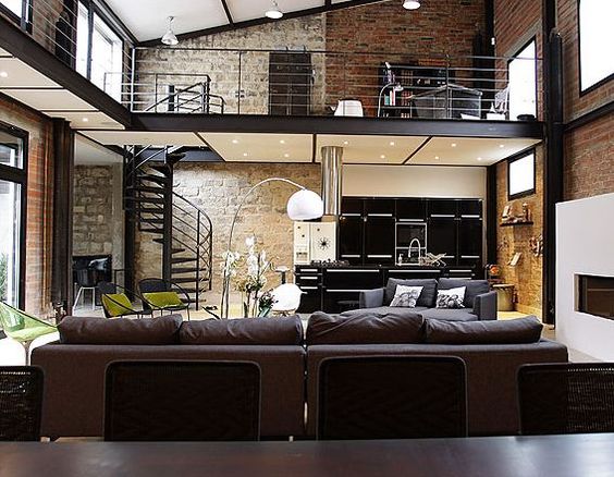 Exposed brick  chic and industrially modern I love it