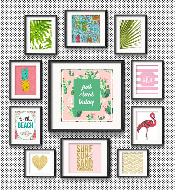 Frame Game: Beachy Keen Gallery Wall for a Preppy Collegian • Little Gold PixelLittle Gold Pixel