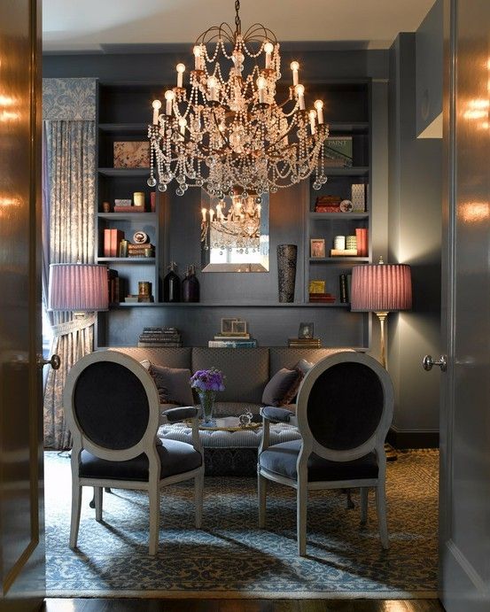Gorgeous Grey With Beaded Chandelier