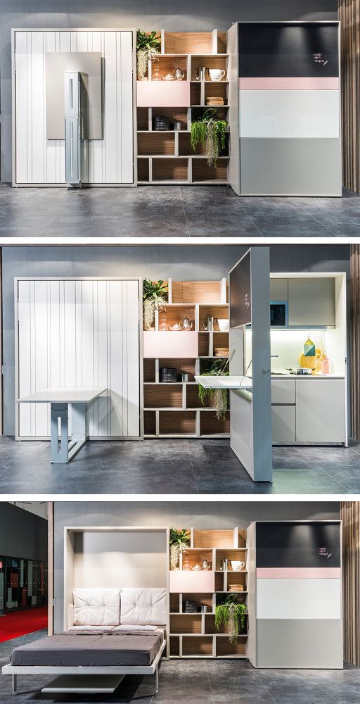 Multi-functional transformable furnishing by Clei #kitchen #design #savespace