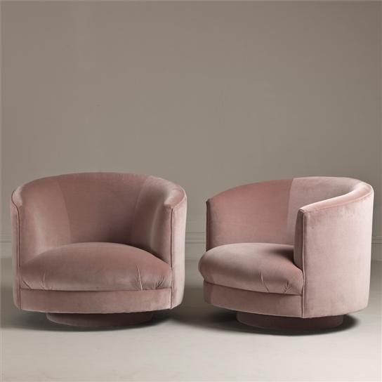 pink velvet armchairs