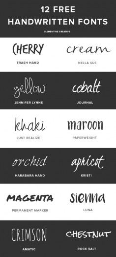 12 beautiful, handwritten fonts! Get the download links here
