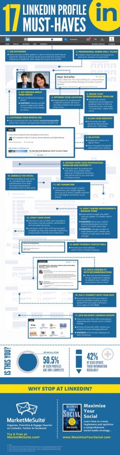 17 Steps to a Perfect #Linkedin Profile [Infographic]