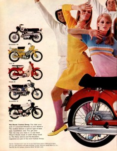 1967 Honda 90 Roadster motorcycle two page print ad by Vividiom, $
