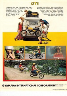 1973 Yamaha GT1 80 Mini Enduro 4 Pages Motorcycle Brochure GT 1 | eBay