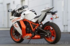 2012 KTM RC8R. 1195cc LC8 Engine. KTM has been renowned for their off-road machines, primarily dirt bikes but now they are in the chase for a Litre bike title against other well known Euro bike makers Ducati and Aprilia.