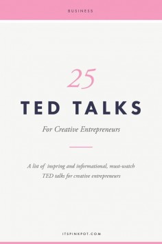 25 Must Watch TED Talks for Creative Entrepreneurs - Great post with tons of links for Etsy sellers, craft shops, and small business owners
