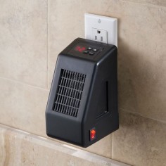 $ I love this for the price and it heats a room 10 x 25 (250 sq ft.) and also has a timer that can be set to turn the heater on automatically!!! The Wall Outlet Space Heater - Hammacher Schlemmer