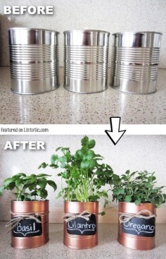 #6. Don't throw away those tins cans, spray paint them and use them as pots, vases, or pencil organizers! -- 29 Cool Spray Paint Ideas That Will Save You A Ton Of Money