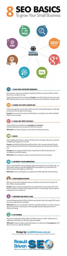 8 SEO Basics To Grow Your Small Business - #infographic