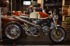 A Ducati Testastretta engine with exposed desmo belt drive looks the part in any cafe racer built – such as this one by South Garage
