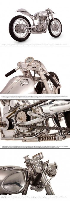 A first glimpse of Ian Barry's latest motorcycle, the Velocette-powered White Falcon.