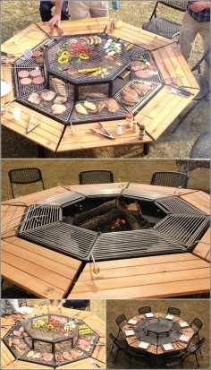 A Grill that Can Serve as a Fire Pit and Table Too