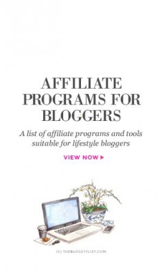 Affiliate programs for lifestyle bloggers: fashion, beauty, living.