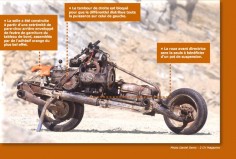After his Citroën 2CV  broke down in the Sahara desert, Emile Leray transformed his 2CV into a bike.