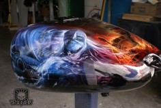 Airbrushed Motorcycle by Mike Lavallee at Killer Paint for Time Bandit Captain, John Hillstrand of the Deadliest Catch -