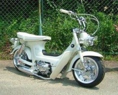 All white Honda Cub custom