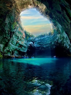 Amazing View of Melissani Cave, Kefalonia Greece.