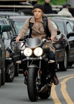 Angelina Jolie & Triumph I usually don't pin from tumbler, but I like her, and I like Triumphs.