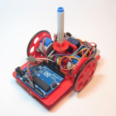 Arduino Drawing Robot: a teacher or parent may help build the robot, and kids can program the robot.