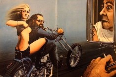 Artwork by David Mann, watch American Pickers or do some research for  Mann has some amazing paintings.