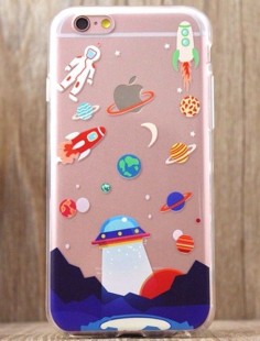 Astronaut UFO The Space Rocket CUTE iPhone 5 5S 6 6S plus Soft phone case