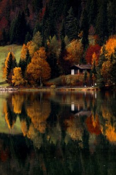 Autumn lake Beautiful!! Hope my Heavenly Mansion looks like this--house will be a lot bigger & golden :)
