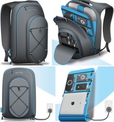 Backpack for charging multiple devices at once.