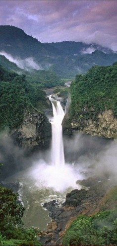 Beautiful falls of Yasuni National Park in Ecuador.