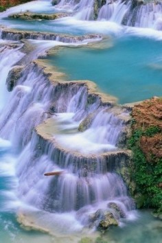 beautymothernature: “Beautiful ✯ Blue Waterfall Love Moments ”
