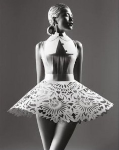 Best in Sculptural Fashion: Masha Ma for Bazaar China May 2012. Laser cut paper has never looked more glamorous.