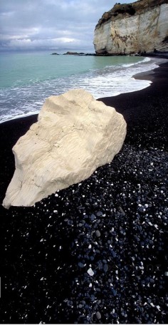 Black sand beach in North Canterbury ~ New Zealand