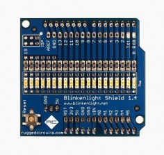 Blinkenlight Shield for Arduino: 20 LED's, lots of fun projects.