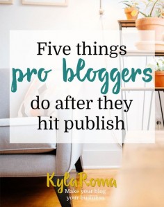 Blog Post Checklist! Five Things Pro Bloggers Do After They Hit Publish by Kyla Roma