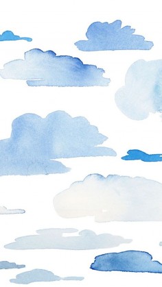 Blue Clouds. Tap to see more iPhone Wallpapers for Summer To Brighten Up Your Phone! Watercolor pattern background. - @mobile9