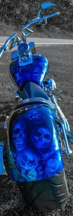 Blue skulls motorbike