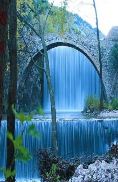 Bridge of Palaiokaria Waterfall ~ Kalambaka, Greece