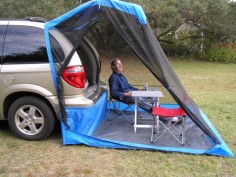 Camping, drive-in movies, soccer practice etc. Cool add-on