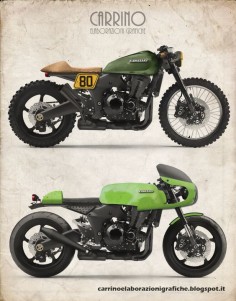 Carrino Elaborazioni Grafiche -Kawasaki Z1000 Cafe Racer #motorcycles #caferacer #motos |