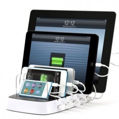 Charge your iPod, iPhone, and iPad with this awesome, super-organized power dock. Whoa we need this for our techy family!!
