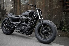 Check this muscle bike 's called the "Iron Guerilla". It's a Harley custom build by Rough Crafts. Bad to the bone!