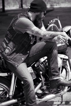 Classic biker style.