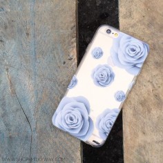Clear Plastic Case Cover for iPhone 6 (") Paper Rose