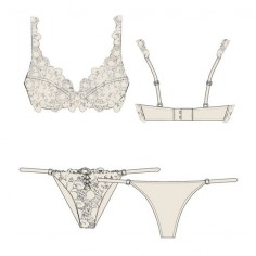 Client: Loungerie Intimates (technical illustration) by Paula Bidddy, via Behance