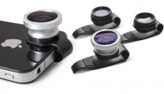 Clip-on iPhone lenses from Gizmon. Fisheye, Circular Polarizer and 3-Image Mirage.